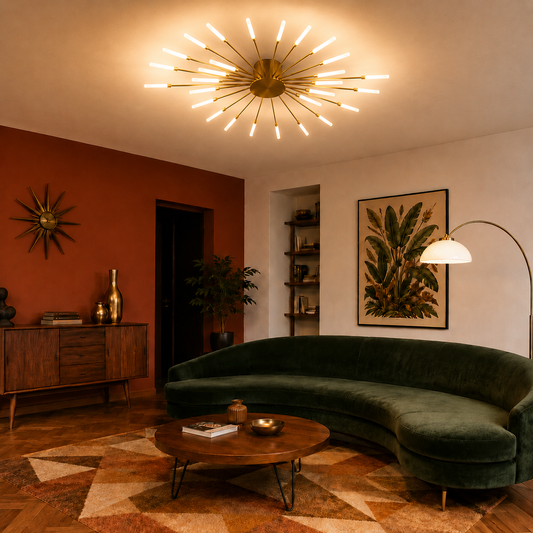 Lustre LED Feux d'Artifice Or | Plafonnier Moderne| Design Nordique