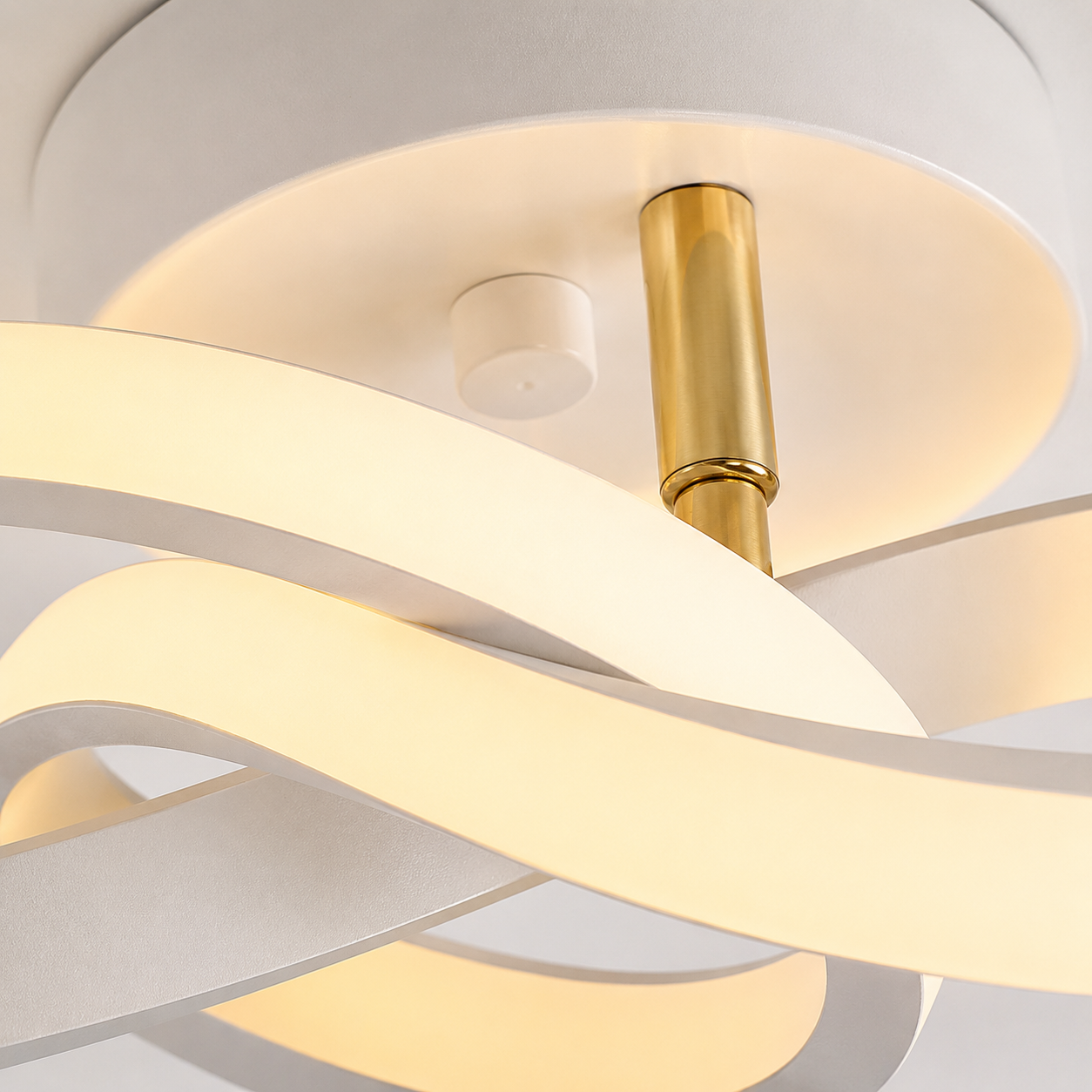 Plafonnier LED Anneaux Entrelacés | Luminaire Design Blanc 20W | 3 Températures