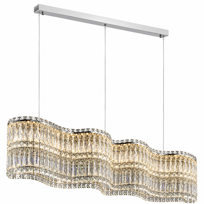 Lustre de Luxe en Cristal K9 | Plafonnier LED Moderne 3 Couleurs | Design L Or