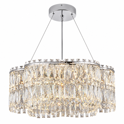Lustre de Luxe en Cristal K9 | Plafonnier LED Moderne 3 Couleurs | Design D Or
