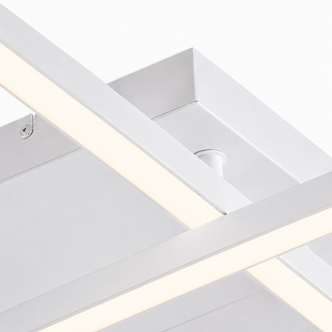 Plafonnier LED Carré Moderne Blanc | Lustre Aluminium 40W | Intensité Variable & Télécommande