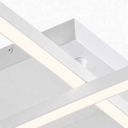 Plafonnier LED Carré Moderne Blanc | Lustre Aluminium 40W | Intensité Variable & Télécommande