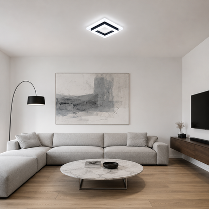 Plafonnier LED Carré Moderne | Luminaire Acrylique 24W | Blanc 6500K