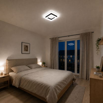 Plafonnier LED Carré Moderne | Luminaire Acrylique 24W | Blanc 6500K