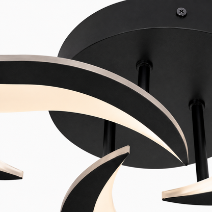 Plafonnier LED Design Fleur Noir | Éclairage 35W Variable | Salon & Chambre