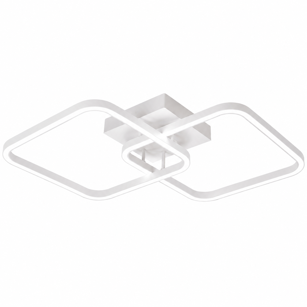 Plafonnier LED Géométrique Blanc | Lustre Moderne 50W | Dimmable avec Télécommande