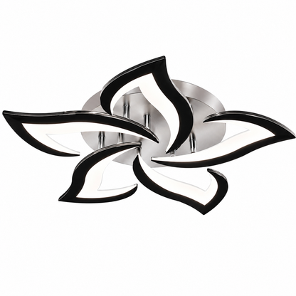 Plafonnier LED Moderne 5 Pétales | Luminaire Design Noir 60W | Blanc Froid 6500K