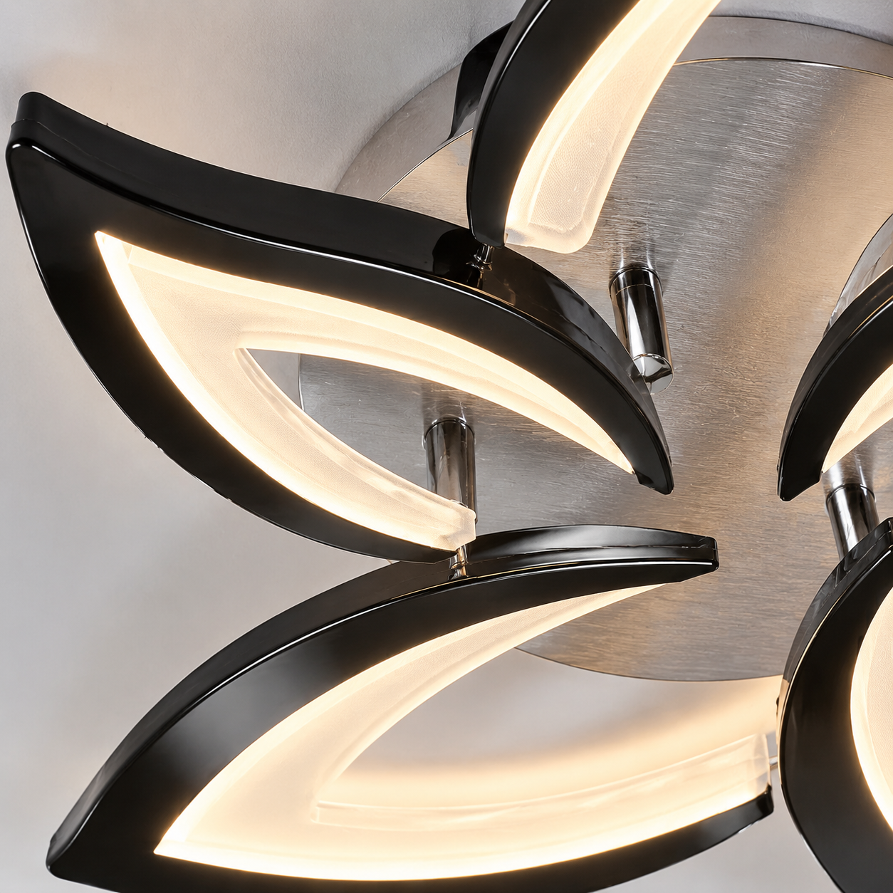 Plafonnier LED Moderne 5 Pétales | Luminaire Design Noir 60W | Blanc Froid 6500K