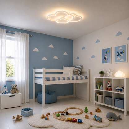 Plafonnier LED Nuage Blanc | Luminaire Moderne Acrylique | Éclairage 3 Couleurs