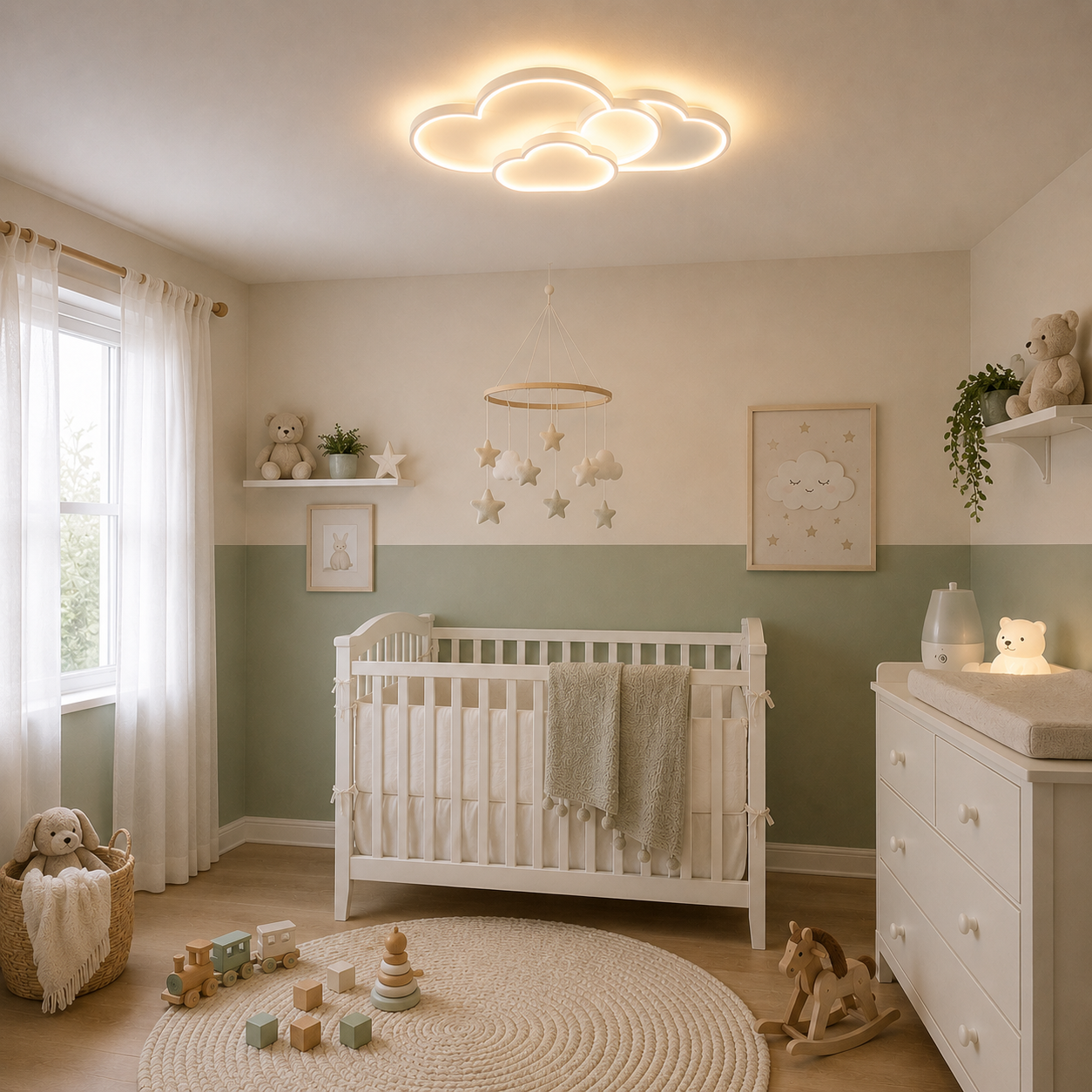 Plafonnier LED Nuage Blanc | Luminaire Moderne Acrylique | Éclairage 3 Couleurs