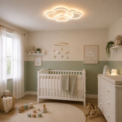 Plafonnier LED Nuage Blanc | Luminaire Moderne Acrylique | Éclairage 3 Couleurs