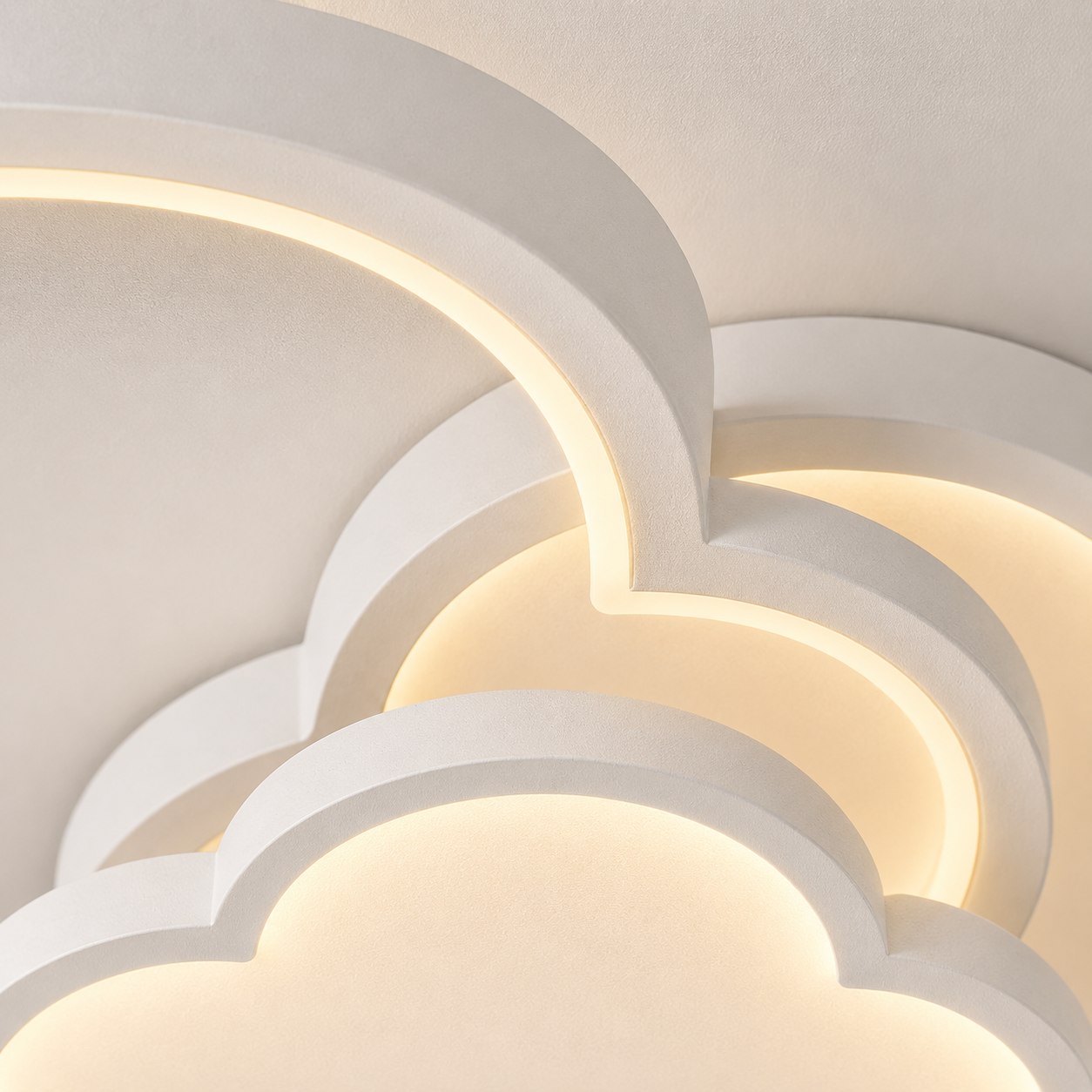 Plafonnier LED Nuage Blanc | Luminaire Moderne Acrylique | Éclairage 3 Couleurs