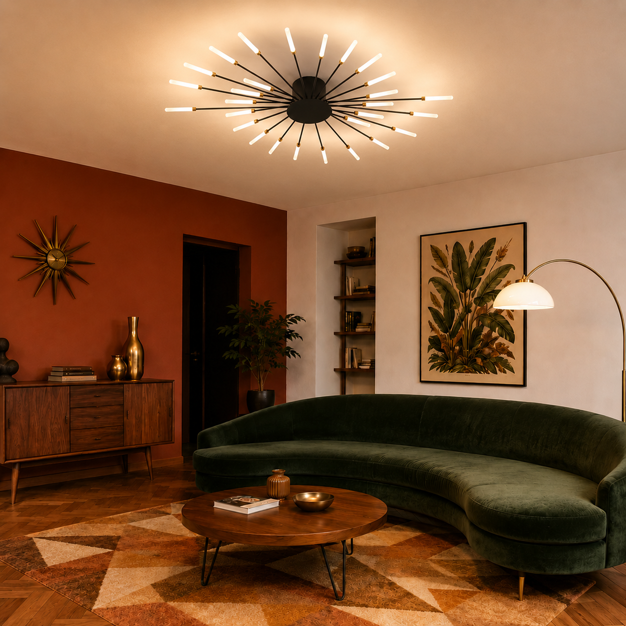 Planifier LED Feux d'Artifice Noir | Plafonnier Moderne | Design Nordique