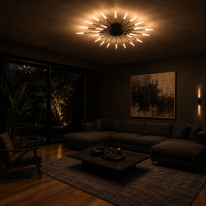 Planifier LED Feux d'Artifice Noir | Plafonnier Moderne | Design Nordique