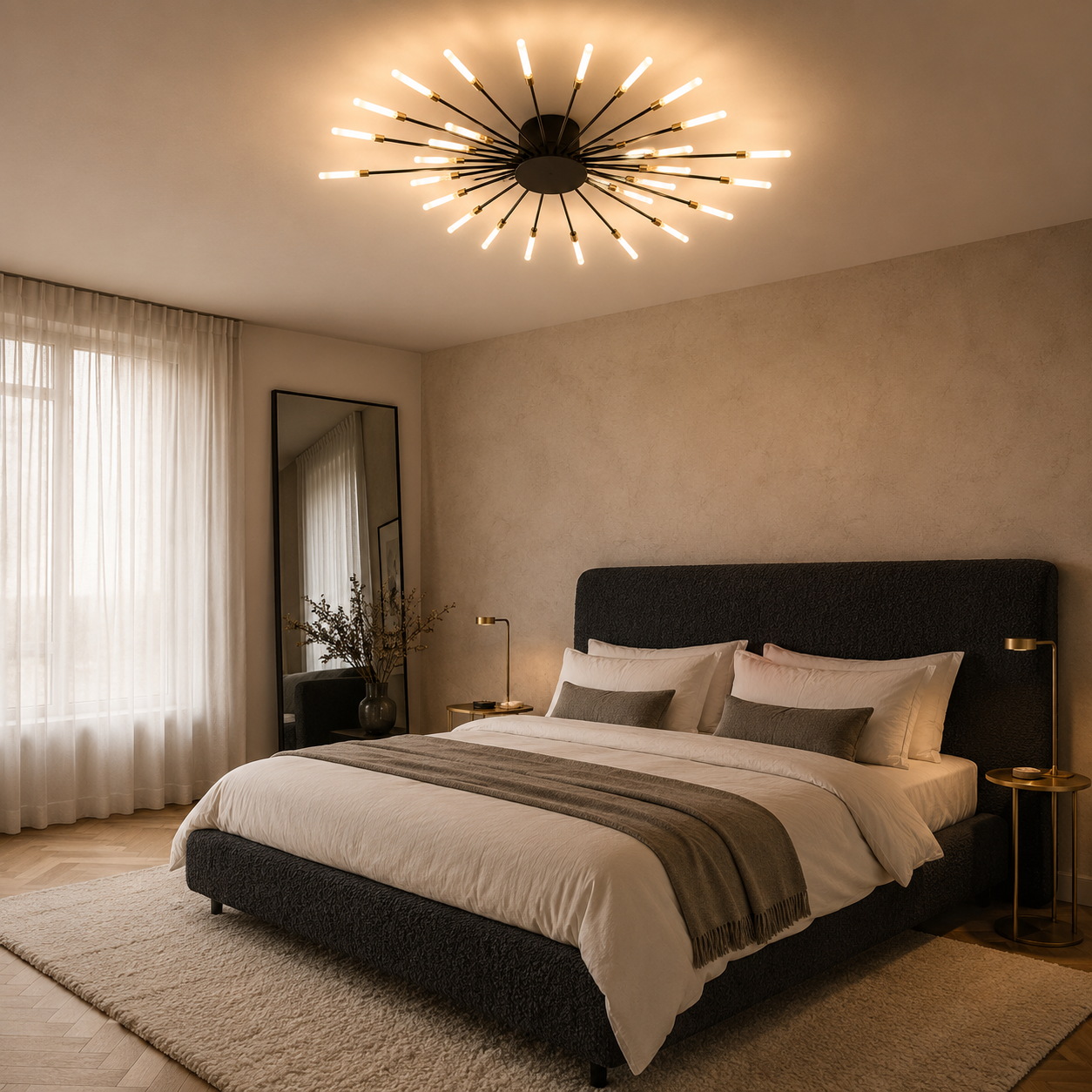 Planifier LED Feux d'Artifice Noir | Plafonnier Moderne | Design Nordique