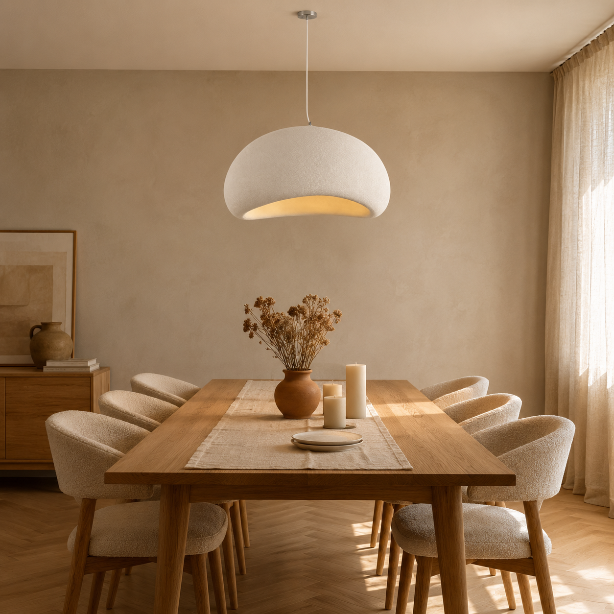 Suspension Design Wabi Sabi | Lustre Nordique Blanc | Luminaire Suspendu Moderne