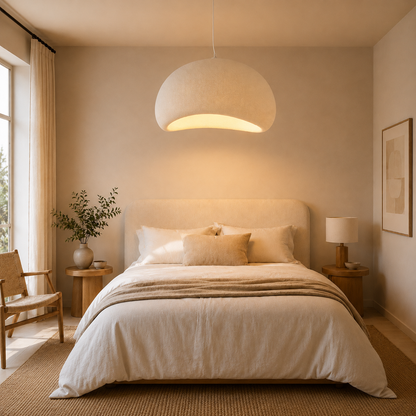 Suspension Design Wabi Sabi | Lustre Nordique Blanc | Luminaire Suspendu Moderne