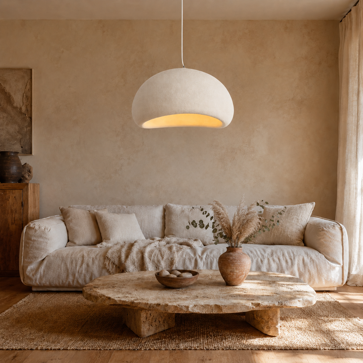 Suspension Design Wabi Sabi | Lustre Nordique Blanc | Luminaire Suspendu Moderne