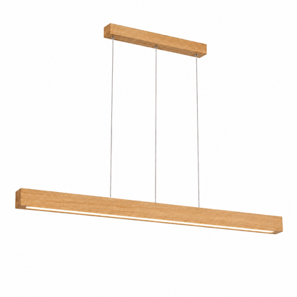 Suspension LED Bois Massif | Lustre Longue Bande Design | Luminaire Salle à Manger
